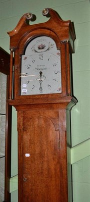 Lot 628 - Thirty hour longcase clock, the painted enamel dial signed W Terry, Richmond