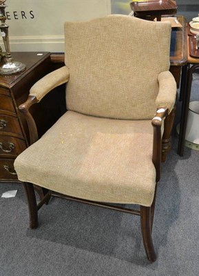 Lot 650 - A mahogany framed open armchair