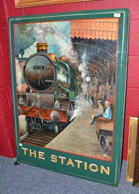 Lot 683 - Painted pub sign ";The Station"