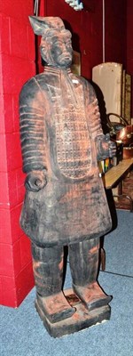 Lot 712 - Large plaster figure of a Japanese warrior