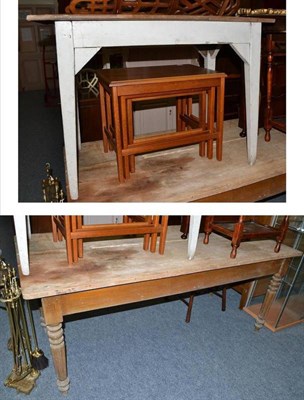 Lot 734 - A farmhouse kitchen table and another