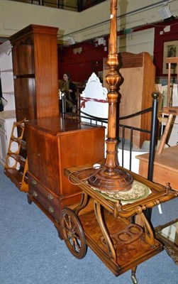 Lot 737 - A reproduction TV cabinet, a hostess trolley, a Formica dresser, etc