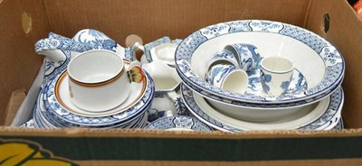 Lot 747 - Wood & Sons, Yuan pattern blue and white transfer printed dinner and tea wares