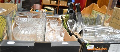 Lot 753 - Five boxes of glassware and related items