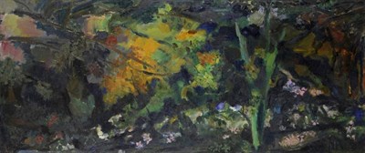 Lot 137 - Norman Adams RA (1927-2005)  "Trees at Douk Ghyll "  Initialled and dated (19)58, oil on board,...