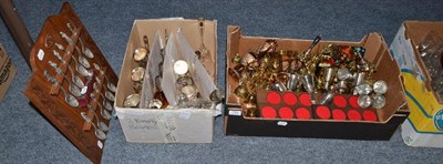 Lot 793 - Quantity of table bells made of brass, pottery, glass, pewter and silver plate