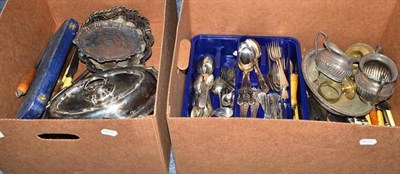 Lot 796 - Two boxes of silver plate including assorted flatware