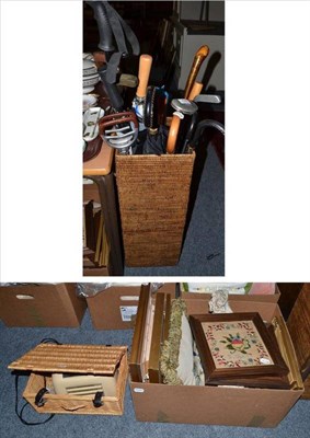 Lot 799 - A stick stand, a mash shovel and a quantity of umbrellas, etc