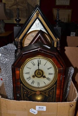 Lot 804 - Four American shelf clocks