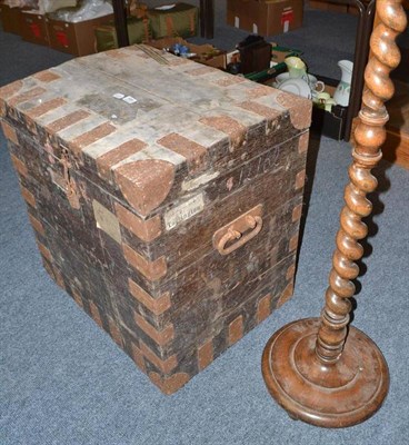 Lot 808 - A silver trunk and barley twist standard lamp