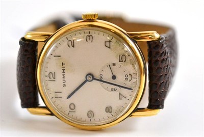 Lot 3 - A gent's 9ct gold wristwatch signed Summit