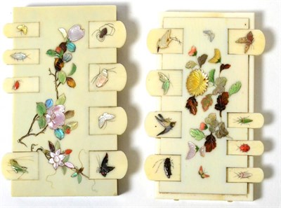 Lot 149 - Two Japanese Ivory and Shibayama Bezique Markers, Meiji period (1868-1912), each decorated with...