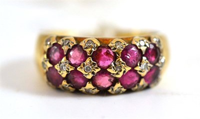 Lot 21 - A ruby and diamond 9ct ring