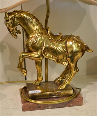 Lot 54 - A decorative lamp in the form of a horse