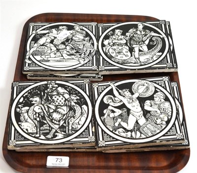 Lot 73 - Set of eight Minton tiles (one a.f.)