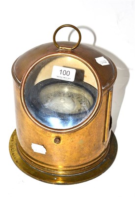 Lot 100 - A brass ship's binnacle