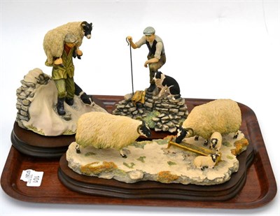 Lot 101 - Three Border Fine Arts groups: 'Black-Faced Ewe and Collie', model No. B104 by Ray Ayres, on...