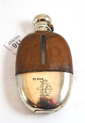 Lot 116 - A hip flask with silver mounts, F C Ashman & Co, Sheffield, 1904