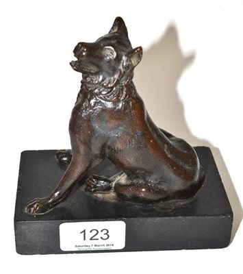 Lot 123 - 19th century bronze study of a dog (Alcibiades), after the antique