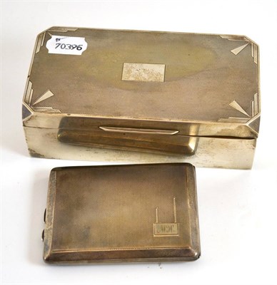 Lot 126 - A silver cigar box and a silver cigarette case