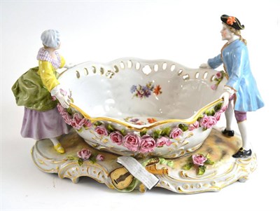 Lot 144 - A Dresden encrusted centrepiece