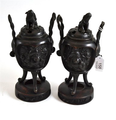 Lot 158 - Pair of Japanese bronze koros