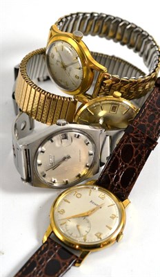 Lot 211 - Four gents wristwatches signed Helveta, Rotary, Citizen and Newi