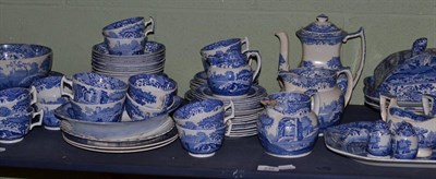 Lot 232 - Spode Italian pattern blue and white dinner/tea service (damages)