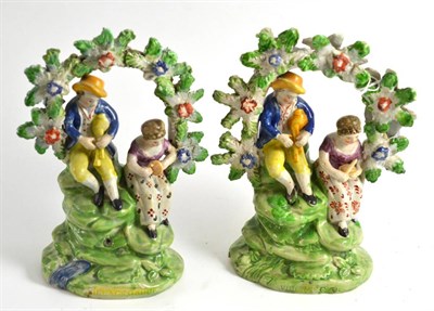 Lot 249 - Two Staffordshire bocage figures