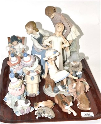 Lot 267 - Lladro figures including clowns, dogs, etc