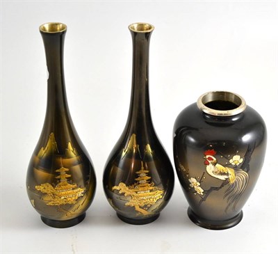 Lot 270 - Three Oriental bronze vases