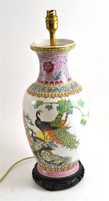 Lot 273 - An Oriental famille rose lamp base