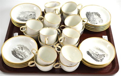 Lot 279 - Chamberlain's Worcester bat printed tea service