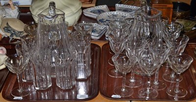 Lot 293 - A suite of glass engraved with the initials 'WGG' (on two trays)