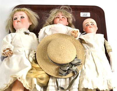 Lot 297 - Simon and Halbig (S&H) bisque socket head doll impressed '1079', with sleeping blue eyes,...