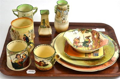 Lot 300 - A tray of Royal Doulton china, including Series ware plates, Robin Hood twin handled bowl, Bill...