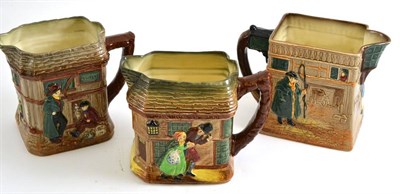 Lot 301 - Three Royal Doulton jugs: The Old Curiosity Shop, The White Heart Inn and Oliver Twist