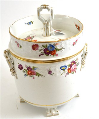 Lot 302 - 19th century floral decorated ice pail and cover