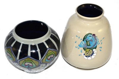 Lot 304 - A modern Moorcroft trail vase, tubelined with fish and flowers, impressed and painted marks,...