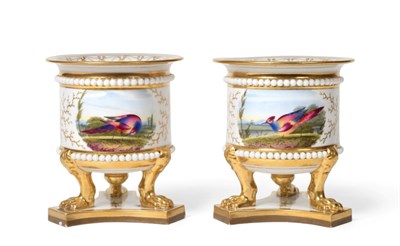 Lot 193 - A Pair of Flight, Barr & Barr Worcester Porcelain Vases, circa 1820, of campana form, painted...