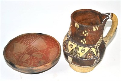 Lot 333 - A North American earthenware bowl and jug