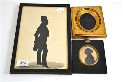 Lot 342 - Hubbard Studio full length silhouette, another and a framed basalt medallion of Nelson