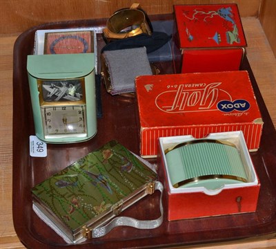 Lot 349 - A collection of assorted post-war powder compacts, timepieces, etc