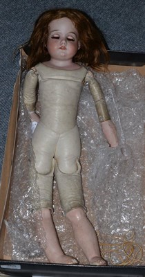 Lot 385 - Armand Marseille 370 bisque shoulder head doll, with kid leather jointed body