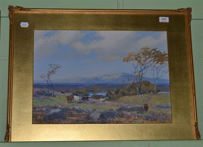 Lot 447 - Young? 20th century, English School, Scottish Highland scene, gouache