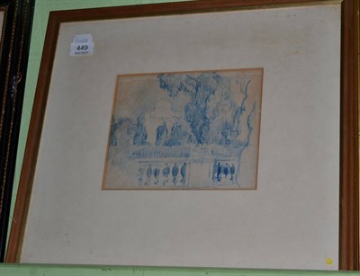 Lot 449 - ;The Bathing Pavillion Tyringham; pastel sketch, label to verso, Alfred Hayward del