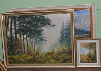 Lot 455 - Prudence Turner, A Scottish loch scene, signed, oil on canvas together with a further oil on canvas