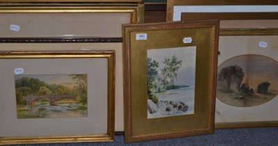 Lot 492 - F Cheshire (19th/20th century) English School, nine landscape watercolours on paper