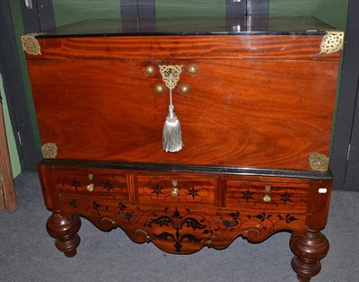 Lot 513 - Dutch mahogany chest on later stand