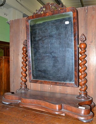 Lot 528 - A William IV mahogany dressing table mirror